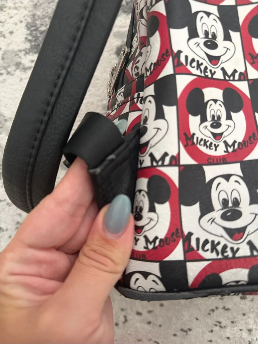 Loungefly Mickey Mouse Club Checker Mini Backpack - Black, White & Red